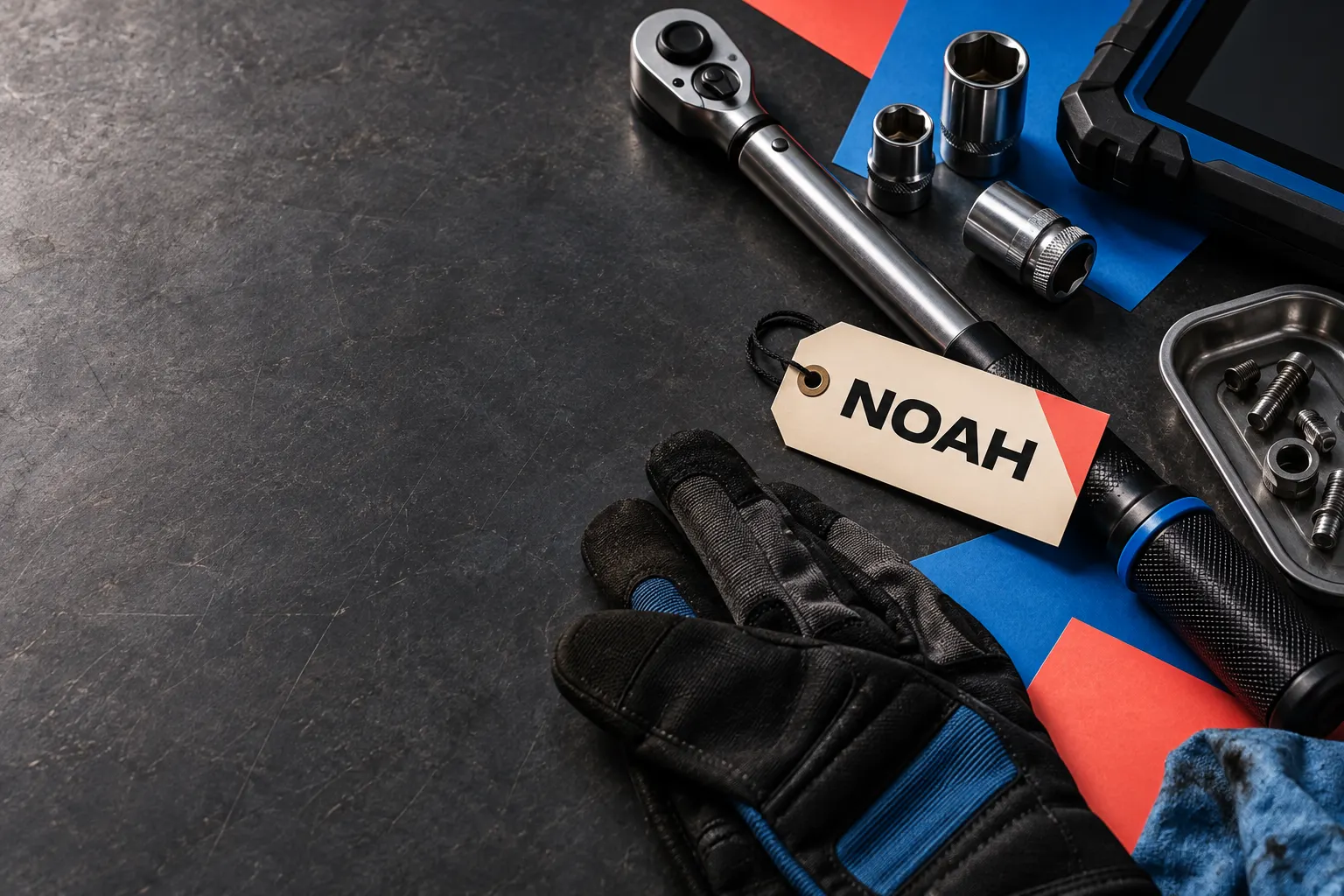 Scule de atelier și etichetă NOAH pentru service auto