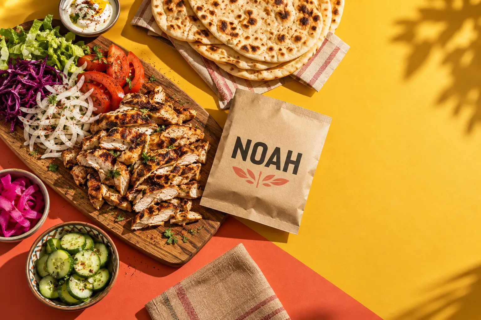 Carne halal rumenită, lipii și ambalaj NOAH